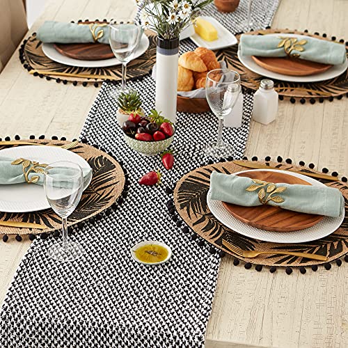 DII Woven Basics Collection 100% Cotton Knit Table Runner, 15x72, Black - color: Black, size: 15x72"