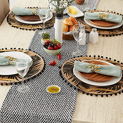 DII Woven Basics Collection 100% Cotton Knit Table Runner, 15x72, Black - color: Black, size: 15x72"