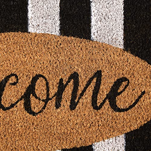 DII Natural Coir Doormat Outdoor Welcome Mat, 17x29, Cabana Stripes - color: Cabana Stripes
