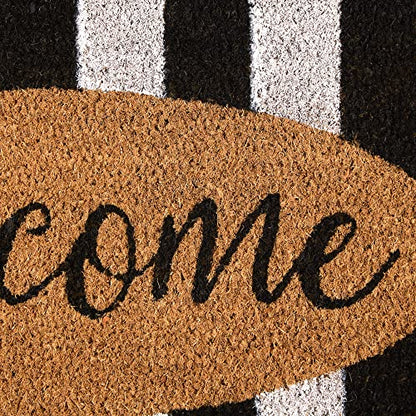 DII Natural Coir Doormat Outdoor Welcome Mat, 17x29, Cabana Stripes - color: Cabana Stripes