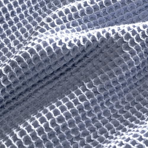 BOLL & BRANCH Waffle Bed Blanket, Full/Queen, Hydrangea | Luxury 100% Organic Cotton - Soft, Lightweight and Breathable - Textured Waffle Weave Design - color: Hydrangea, size: Full/Queen