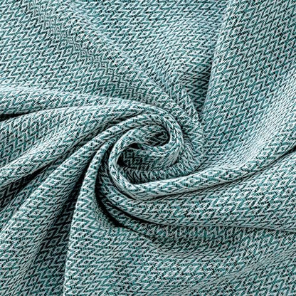 Peshtemania Premium Cotton Throw Blanket, 50x60 inches, Light Blue, Turkish Herringbone, Farmhouse Decor, Yoga Blanket, Picnic Blanket - color: Light Blue
