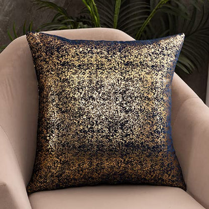 Deeprove Throw Pillow Cover Both Sides Sparkle Foil Print, Bronzing Velvet Hidden Zipper Closure Accent Pillow Cushion Case for Bedroom, Living Room, Sofa, Square 20 x 20 Inches, 1 Pack, Navy Blue - color: Navy Blue, size: 20" x 20" (Pack of 1)