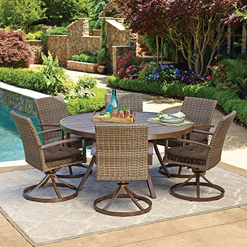 RACE LEAF Patio Chair Cushions 19x19 4 Pack, Thickened Heavy Duty Outdoor Cushions Stain & Water Resistant Non-Slip Ties Tufted (Brown) - color: Brown, size: 19x19 Inch (Pack of 4)