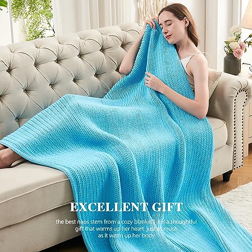 L'AGRATY Knitted Weighted Blanket - 48"x72" 12lbs Cooling Chunky Knit Heavy Blanket for Adults Braided Crochet Throw Thick Cable Yarn Knit Decorative No Beads Evenly Weighted Machine Washable | No Beads Evenly Weighted Machine Washable Chunky Braided Croc