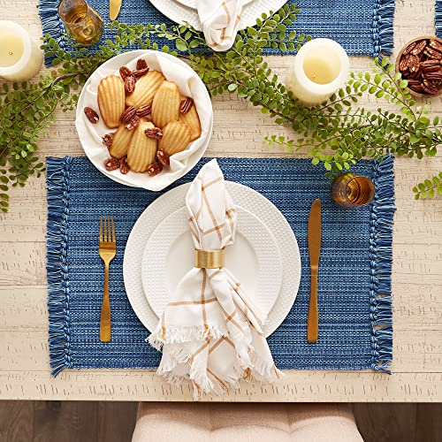 DII Variegated Tabletop Collection, Placemat Set, 13x19, Nautical Blue, 6 Piece - color: Nautical Blue, size: Placemat Set, 13x19"