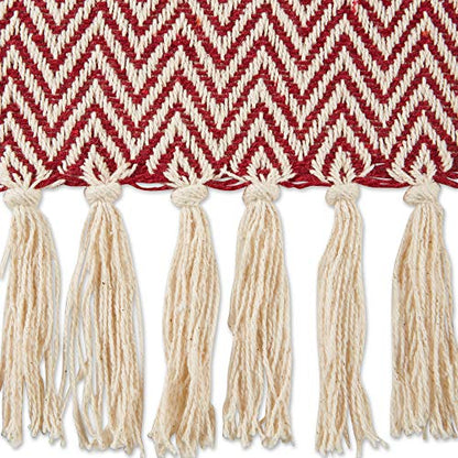 DII Chevron Throw Collection Handloomed Cotton, 50x60, Barn Red - color: Barn Red, size: 50x60"