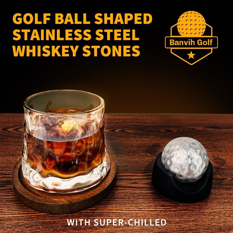 Whiskey Golf Stones Gifts Set Accessories for Men -Valentines Day Gifts for Him-Birthday Gifts for Men