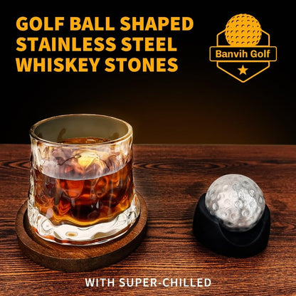 Whiskey Golf Stones Gifts Set Accessories for Men -Valentines Day Gifts for Him-Birthday Gifts for Men