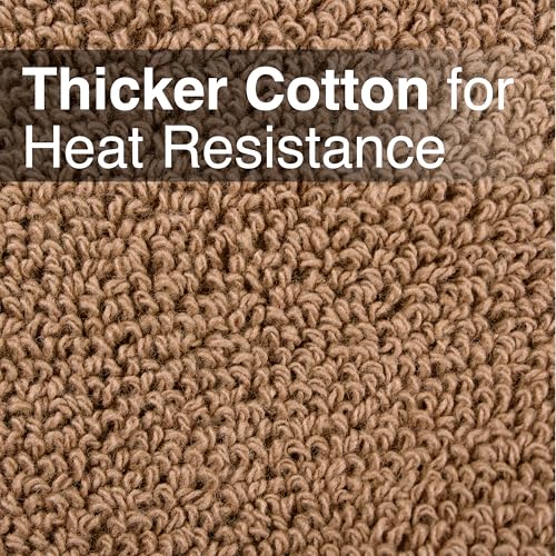 RITZ Terry Potholder & Hot Pad: Unparalleled Heat Resistant, Durable 100% Cotton – Ergonomically Designed for Optimal Grip – Easy-Care Machine Washable – 2-Pack, Mocha - color: Mocha Brown, size: 2-Pack