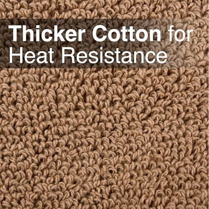 RITZ Terry Potholder & Hot Pad: Unparalleled Heat Resistant, Durable 100% Cotton – Ergonomically Designed for Optimal Grip – Easy-Care Machine Washable – 2-Pack, Mocha - color: Mocha Brown, size: 2-Pack