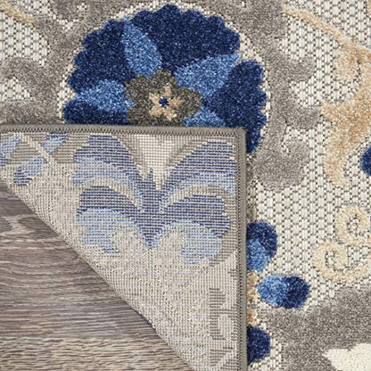 Nourison Home Aloha Natural Blue 2'3" x 10' Area Rug - Easy Clean, Non Shedding, Bed Room, Living Room, Dining Room, Kitchen (10' Runner) - color: Natural Blue, size: 2'3" x 10' (Runner)