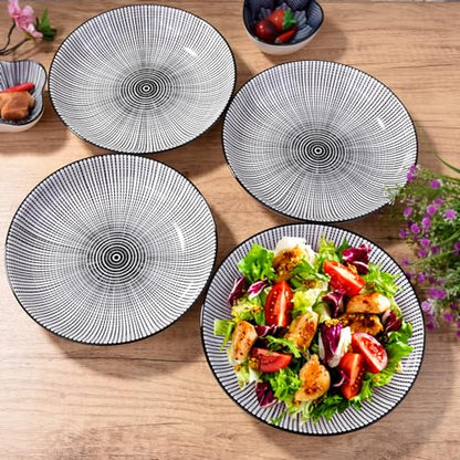8" Ceramic Dinner Plate - Porcelain Dinnerware - Kitchen & Dining Tableware - Set of 4 (TK) - color: TK