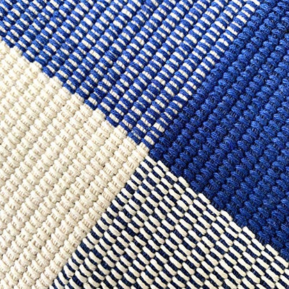 LEVINIS Cotton Farmhouse Blue Buffalo Plaid Rugs- Washable Buffalo Check Area Rugs for Kitchen/Bathroom/Laundry Room/Entry Way, 23.6'' x 51.2'' - color: Blue and White Plaid, size: 1'11" x 4'3" (Rectangular)