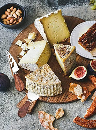 Exquisite 4-Piece Cheese Knives Set,Complete Stainless Steel Cheese Knife Collection(Acacia Wood Handle),Gift-Ready - style: Acacia Wood