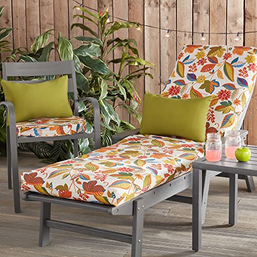 Greendale Home Fashions Outdoor 18-inch Round Reversible Seat Cushion, 2-Pack, Foliage 2 Count - color: Esprit Floral