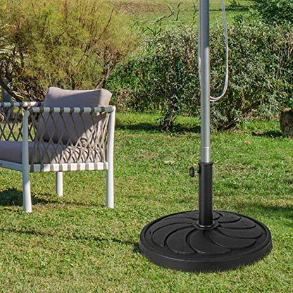 Giantex 40 lbs Patio Umbrella Base, 21.5" Round Market Umbrella Stand for 1.5''-1.9'' Umbrella Poles, Heavy Duty Resin Base with Metal Support Holder for Deck Garden Poolside (40 lbs)