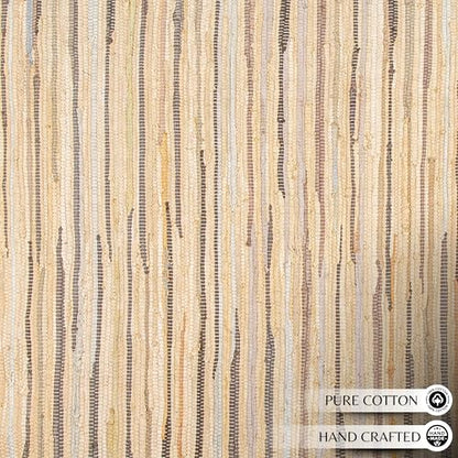 Chindi Area Rug 3x5 Feet - Beige | Farmhouse Cotton Rag Rugs for Living Room, Easy Clean Braided Boho Carpet - color: Beige, size: 3 x 5 feet
