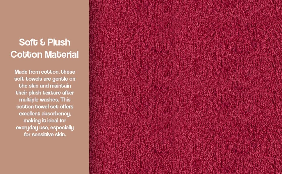 Zahari Home 3 Piece Laced Towel Set - Stylish Soft Plush Cotton Towels with Hand Towel & Washcloth - Highly Absorbent Towels for Bathroom, Gym, Hotel & Spa (Macramee Burgundy) - color: Macramee-burgundy
