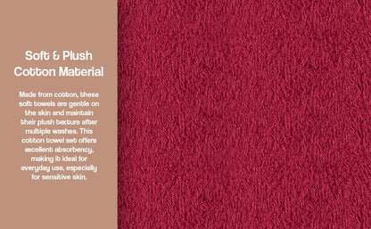 Zahari Home 3 Piece Laced Towel Set - Stylish Soft Plush Cotton Towels with Hand Towel & Washcloth - Highly Absorbent Towels for Bathroom, Gym, Hotel & Spa (Macramee Burgundy) - color: Macramee-burgundy