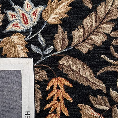 SAFAVIEH Chelsea Collection Accent Rug - 2'9" x 4'9", Black, Hand-Hooked French Country Wool, Ideal for High Traffic Areas in Entryway, Living Room, Bedroom (HK141B) - color: Black, size: 2'9" x 4'9" (Rectangular)