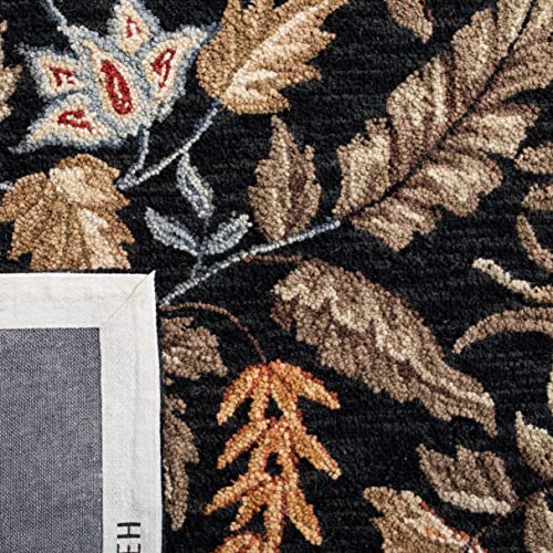 SAFAVIEH Chelsea Collection 3' Round Black HK141B Hand-Hooked French Country Wool Area Rug - color: Black, size: 3' (Round)