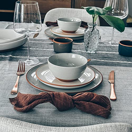 Mora Ceramic Small Dessert Bowls - 16oz, Set of 6 - Microwave, Oven and Dishwasher Safe, For Rice, Ice Cream, Soup, Snacks, Cereal, Chili, Side Dishes etc - Microwavable Kitchen Bowl, Earl Grey - color: Earl Grey