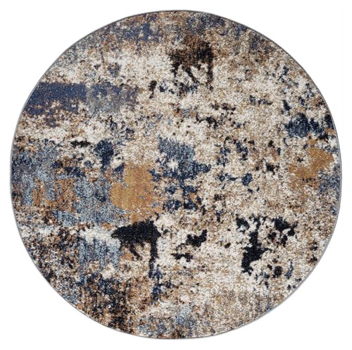 Keen Home Design Area Rugs - 10ft Round Non-Shedding, Abstract Rugs for Kitchen, Living Room, Bedroom, Dining Room, Entryway - Size: 10' Round, Multi - color: Skies Multi, size: 10' (Round)