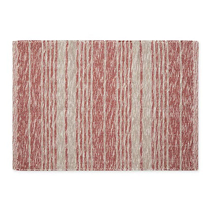 DII Woven Rag Rug Collection Recycled Yarn Variegated Rustic Stripe, 2x3', Cinnamon - color: Cinnamon