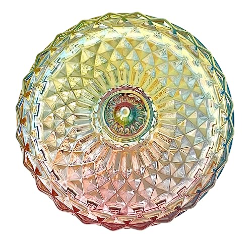 Colorful Crystal Glass Candy Snack Barrel Storage Jar Embossed Luxury Cookie Buffet Canister With Lids Jewelry Box Jar Biscuit Containers - color: Big Cylinder