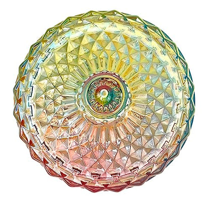 Colorful Crystal Glass Candy Snack Barrel Storage Jar Embossed Luxury Cookie Buffet Canister With Lids Jewelry Box Jar Biscuit Containers - color: Big Cylinder
