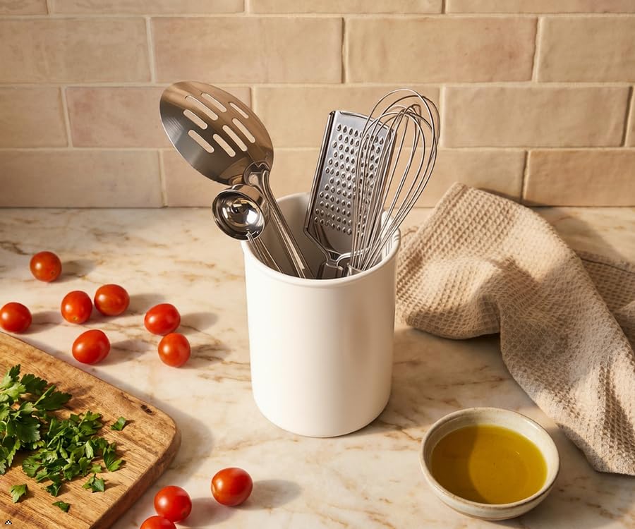 Calypso Basics by Reston Lloyd Plastic Utensil Holder, White - color: White, size: Utensil Holder