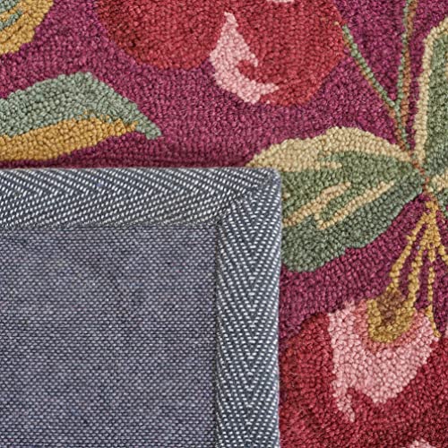 SAFAVIEH Chelsea Collection Accent Rug - 1'8" x 2'6", Burgundy, Hand-Hooked French Country Wool, Ideal for High Traffic Areas in Entryway, Living Room, Bedroom (HK210C) - color: Burgundy, size: 1'8" x 2'6" (Rectangular)