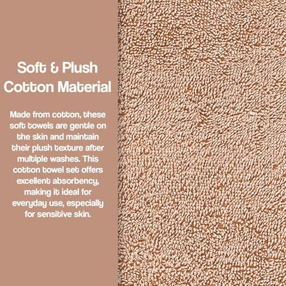 Zahari Home 3 Piece Laced Towel Set - Stylish Soft Plush Cotton Towels with Hand Towel & Washcloth - Highly Absorbent Towels for Bathroom, Gym, Hotel & Spa (Crochet Blush) - color: Crochet-blush
