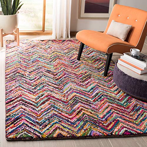 SAFAVIEH Nantucket Collection Accent Rug - 3' x 5', Multi, Handmade Boho Abstract Circle Cotton, Ideal for High Traffic Areas in Entryway, Living Room, Bedroom (NAN315A) - size: 3' x 5' (Rectangular)