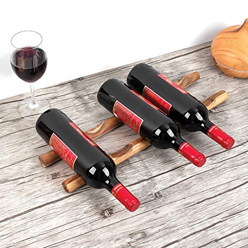 Ironwood Gourmet Compact Wooden Wine Rack Bottle Holder, Acacia Wood 15 Capacity Countertop Wine Bottle Rack - size: 15 Bottles