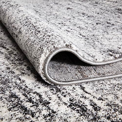 Keen Home Design Runner Rugs - 32"x91" Non-Shedding, Thick Pile Abstract Rugs for Kitchen, Living Room, Bedroom, Dining Room, Entryway - Size: 2'8" x 7'7", Abstract Cream/Grey - color: Abstract Cream/Grey, size: 2'8" x 7'7" (Runner)