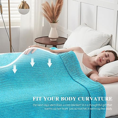 L'AGRATY Knitted Weighted Blanket - 48"x72" 20lbs Cooling Chunky Knit Heavy Blanket for Adults Braided Crochet Throw Thick Cable Yarn Knit Decorative No Beads Evenly Weighted Machine Washable | No Beads Evenly Weighted Machine Washable Chunky Braided Croc
