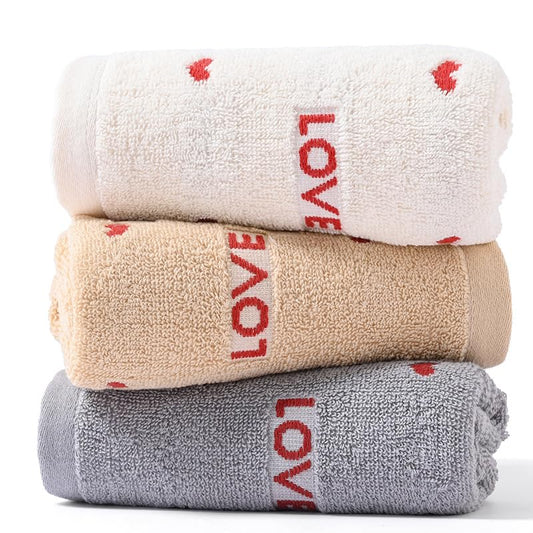 3 Pieces Towel Set Cotton Hand Towel Decorative Love Pattern Towels Soft Absorbent Towel for Bathroom Shower Kitchen(3 Hand Towels,Love) - color: Love, size: 3 pack