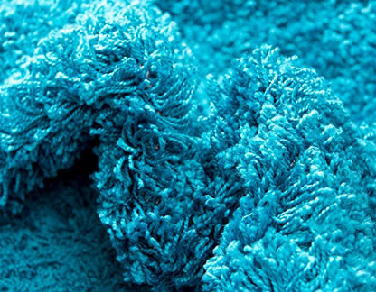 Unique Loom Solid Shag Collection Area Rug (2' 2" x 6' 5" Runner, Turquoise) - color: Turquoise, size: 2'2" x 6'5" (Rectangular)