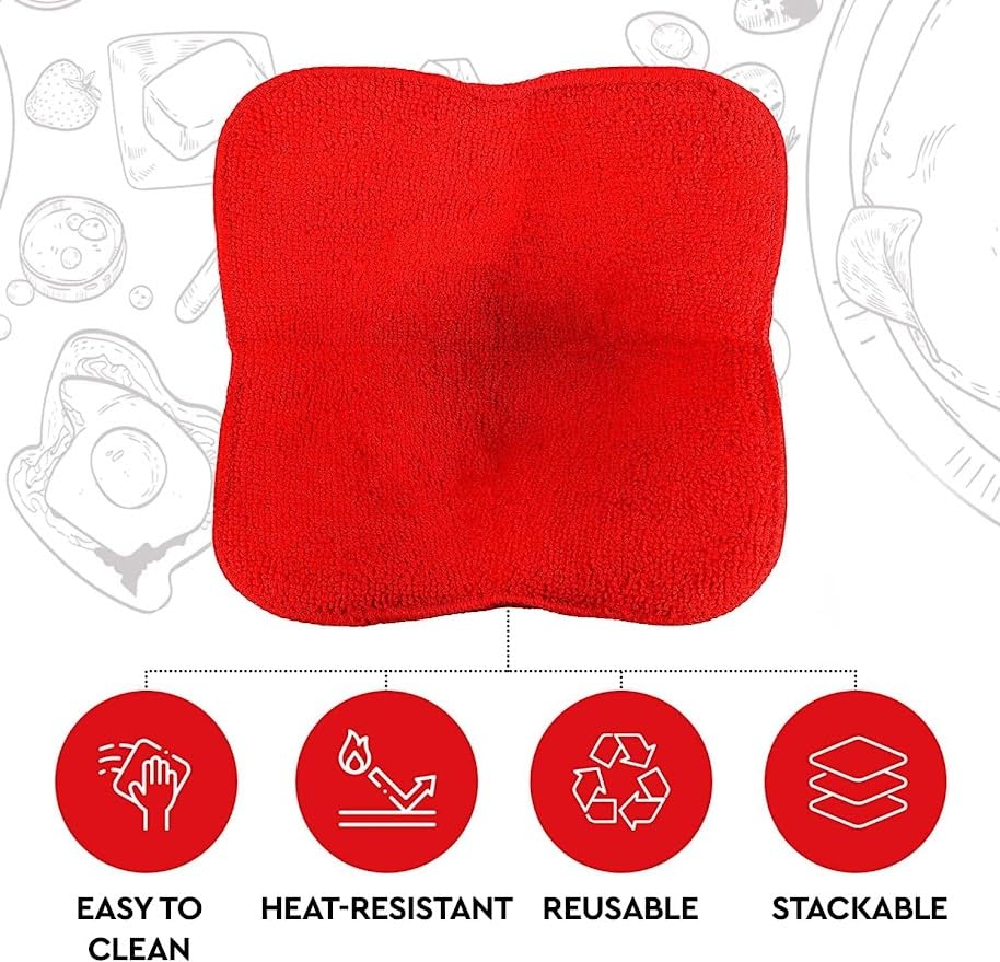 Set of 2 Red Microwave Hot Pads - Pot Holders, Cozies for Food, Ooma, Ramen or Soup Bowl Cozy, Kitchen Gadgets - color: Color 10