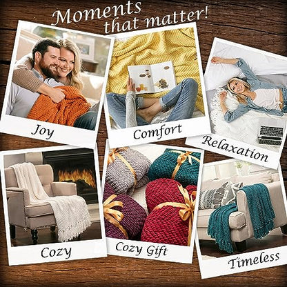Chanasya Premium Textured Knit Throw Blanket with Tassels - Soft, Cozy Blanket for Couch, Bed, Living Room - 50" x 65” - Azalea - color: Azalea
