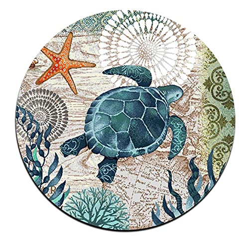 Marine Life Round Coaster Set - Made of Recycled Rubber - Set of 4 - color: Marine Life