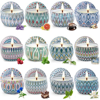 Scented Candles Gift Set, 12 Pack Aromatherapy Candles for Women, Candles for Home Scented, 300H Long Burning, Soy Wax Candle Set, Gifts for Mom Women SPA Birthday Anniversary Stocking Stuffers - size: Bulk Value 12-Candle Set