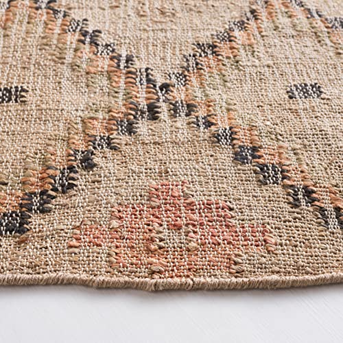 SAFAVIEH Kilim Collection 5' Round Beige/Gold KLM753G Handmade Moroccan Boho Jute & Cotton Entryway Foyer Living Room Bedroom Kitchen Area Rug - color: Beige/Gold, size: 5' (Round)