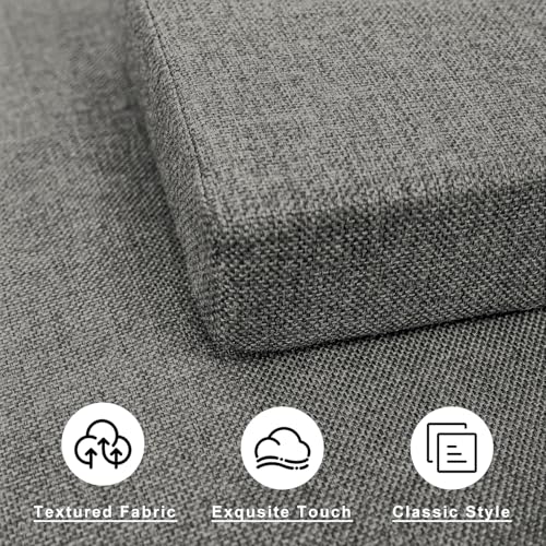 4PCS Linen Soft Foam Seat Cushion | 14x10x2 Inches Bar Stool Cushions Square | Thickened Recliner Cushion | Chair Cushion with Removable Cover (Dark Grey) - color: Dark Grey, size: 14x10x2IN