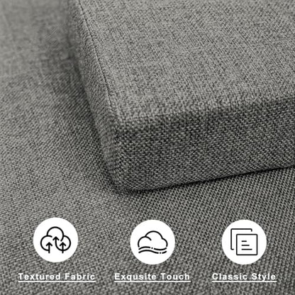 4PCS Linen Soft Foam Seat Cushion | 14x10x2 Inches Bar Stool Cushions Square | Thickened Recliner Cushion | Chair Cushion with Removable Cover (Dark Grey) - color: Dark Grey, size: 14x10x2IN