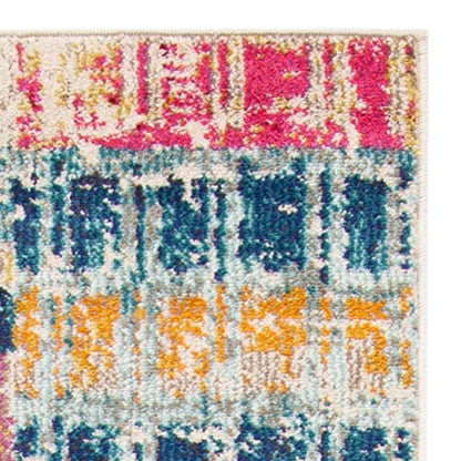 SAFAVIEH Madison Collection Accent Rug - 4' x 6', Ivory & Multi, Boho Abstract Distressed Design, Non-Shedding & Easy Care, Ideal for High Traffic Areas in Entryway, Living Room, Bedroom (MAD417C) - size: 4' x 6' (Rectangular)