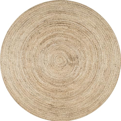 nuLOOM Rigo Natural Solid Flatweave Area Rug, 7' Round - color: Natural, size: 7' (Round)