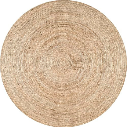 nuLOOM Rigo Natural Solid Flatweave Area Rug, 8' Round - color: Natural, size: 8' (Round)